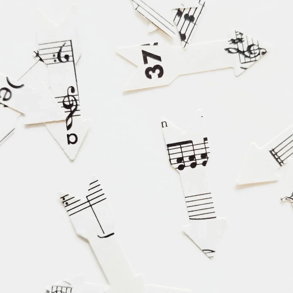 Vintage Sheet Music | Confetti Arrows | 400 Pieces